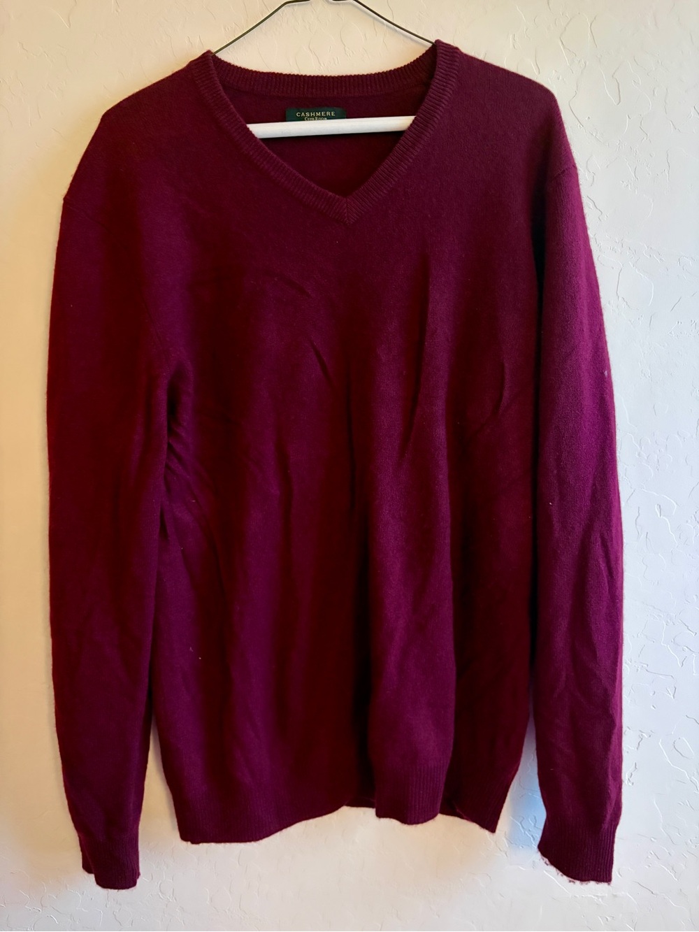 Club Room Men's V-Neck Sweater in Deep Burgundy